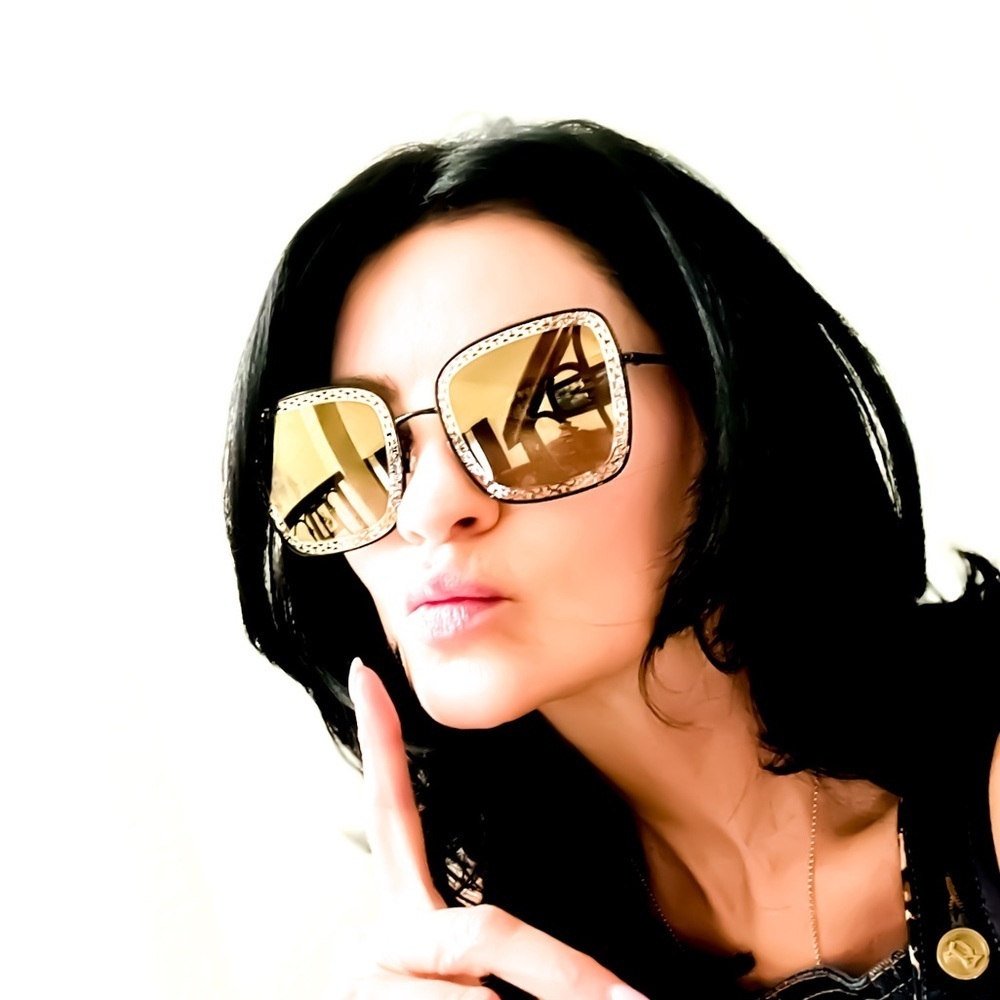 Dolce & Gabbana Gold Filigree Square Framed Sunglasses NWOT